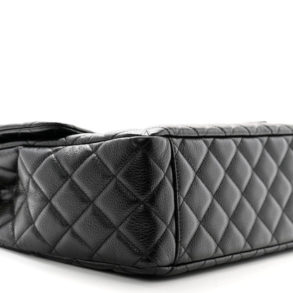 Chanel Grained Calfskin Quilted XXL Travel Flap Bag Black 9 of 10