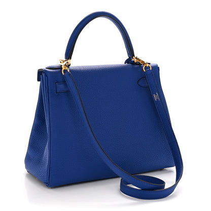 Hermes Togo Kelly Retourne 28 Bleu Royal 3 of 12