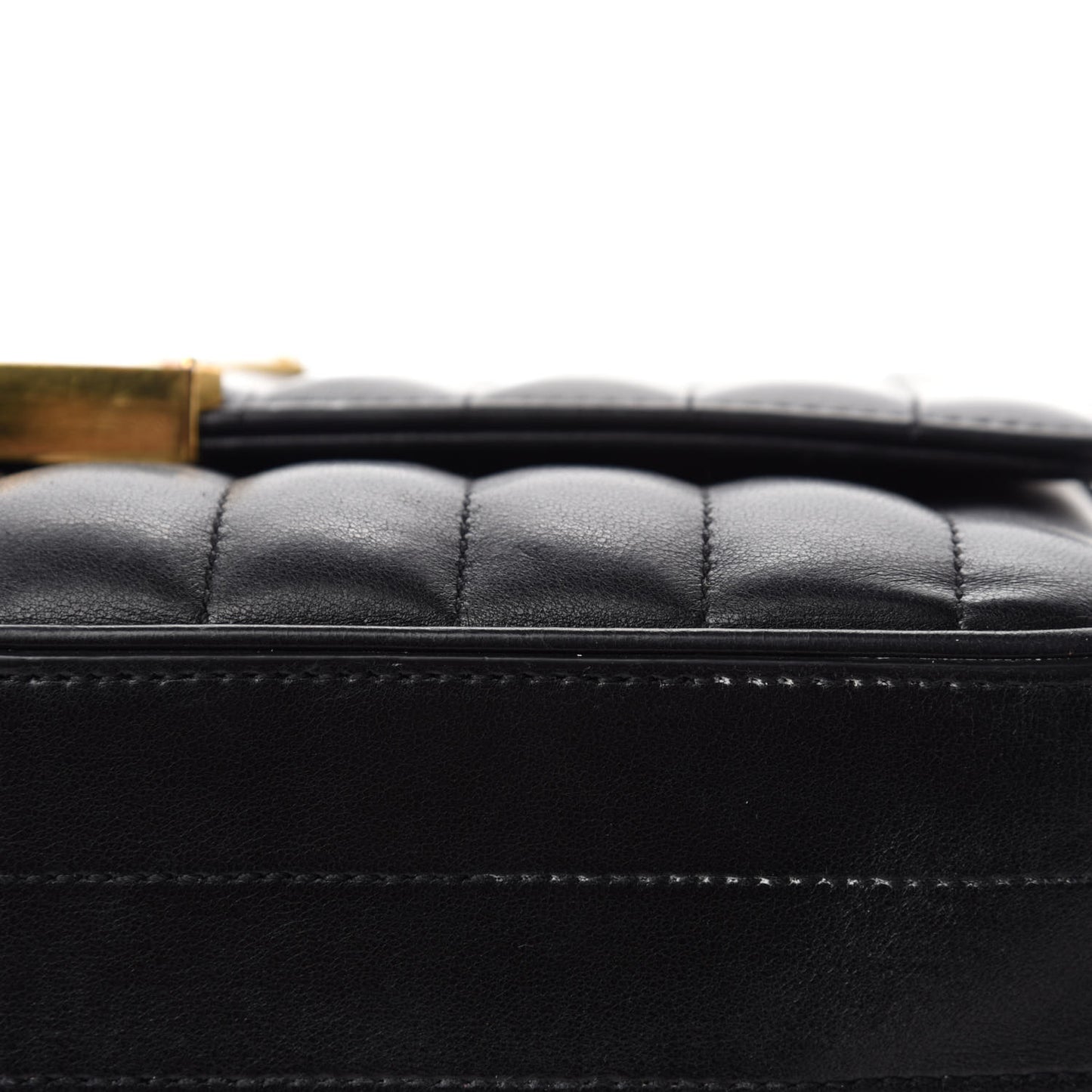 Lambskin Matelasse Monogram Large Vicky Chain Bag Black