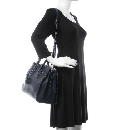 Saint Laurent Grained Calfskin Small Supple Sac De Jour Navy 2 of 12
