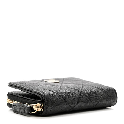 Chanel Caviar Quilted Compact Zipped Wallet Black 3 of 7