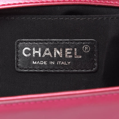 Chanel Metallic Patent Calfskin Quilted Medium Boy Flap Pink 6 of 14