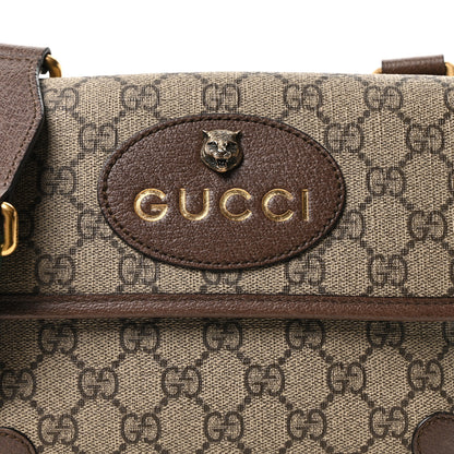 Gucci GG Supreme Monogram Web Small Neo Vintage Double Flap Messenger Bag Beige New Acero 8 of 10
