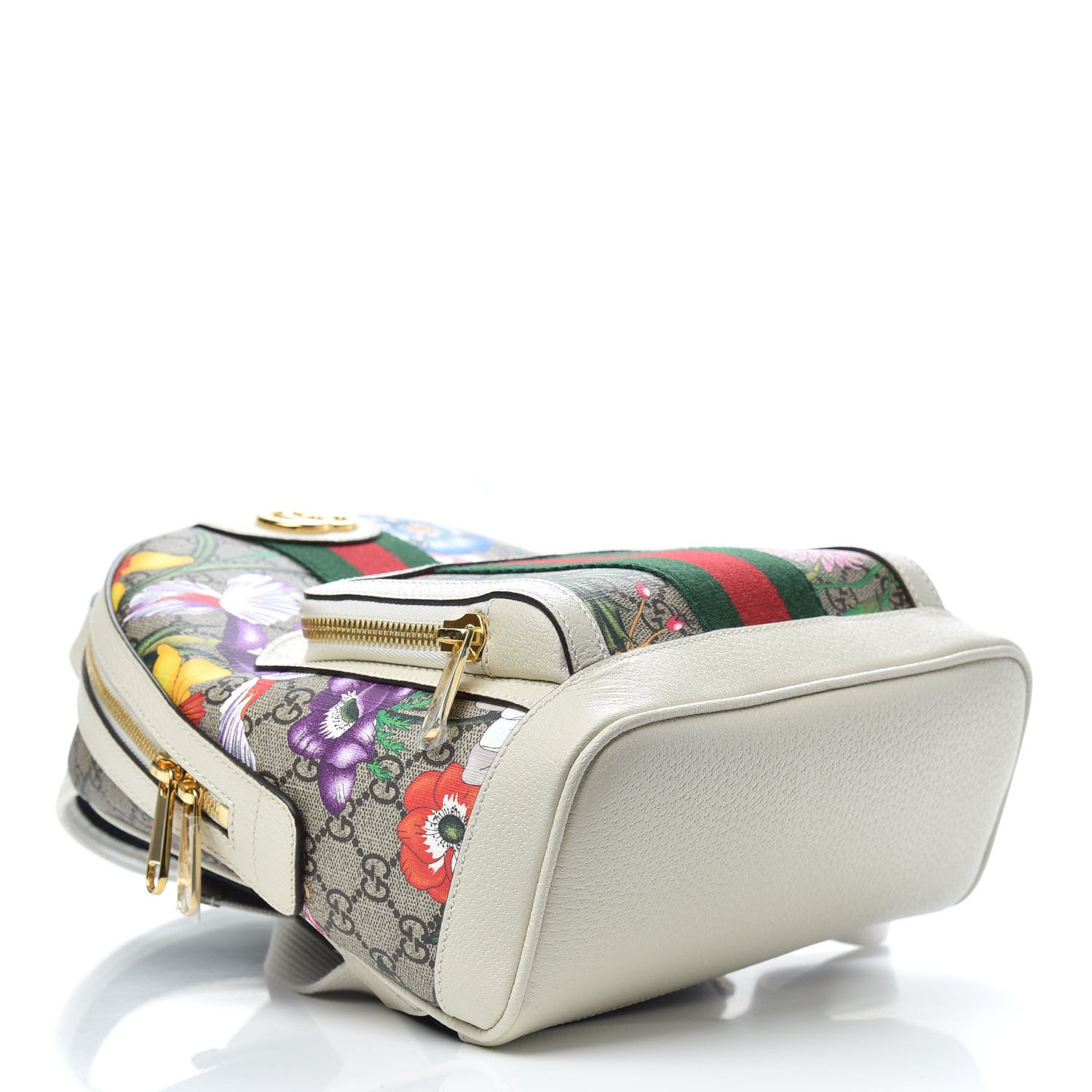 Gucci GG Supreme Monogram Flora Web Small Ophidia Day Backpack White 3 of 8