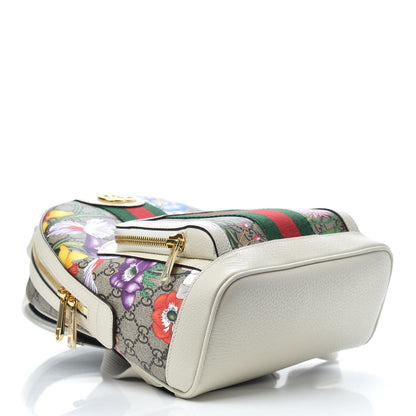 Gucci GG Supreme Monogram Flora Web Small Ophidia Day Backpack White 3 of 8