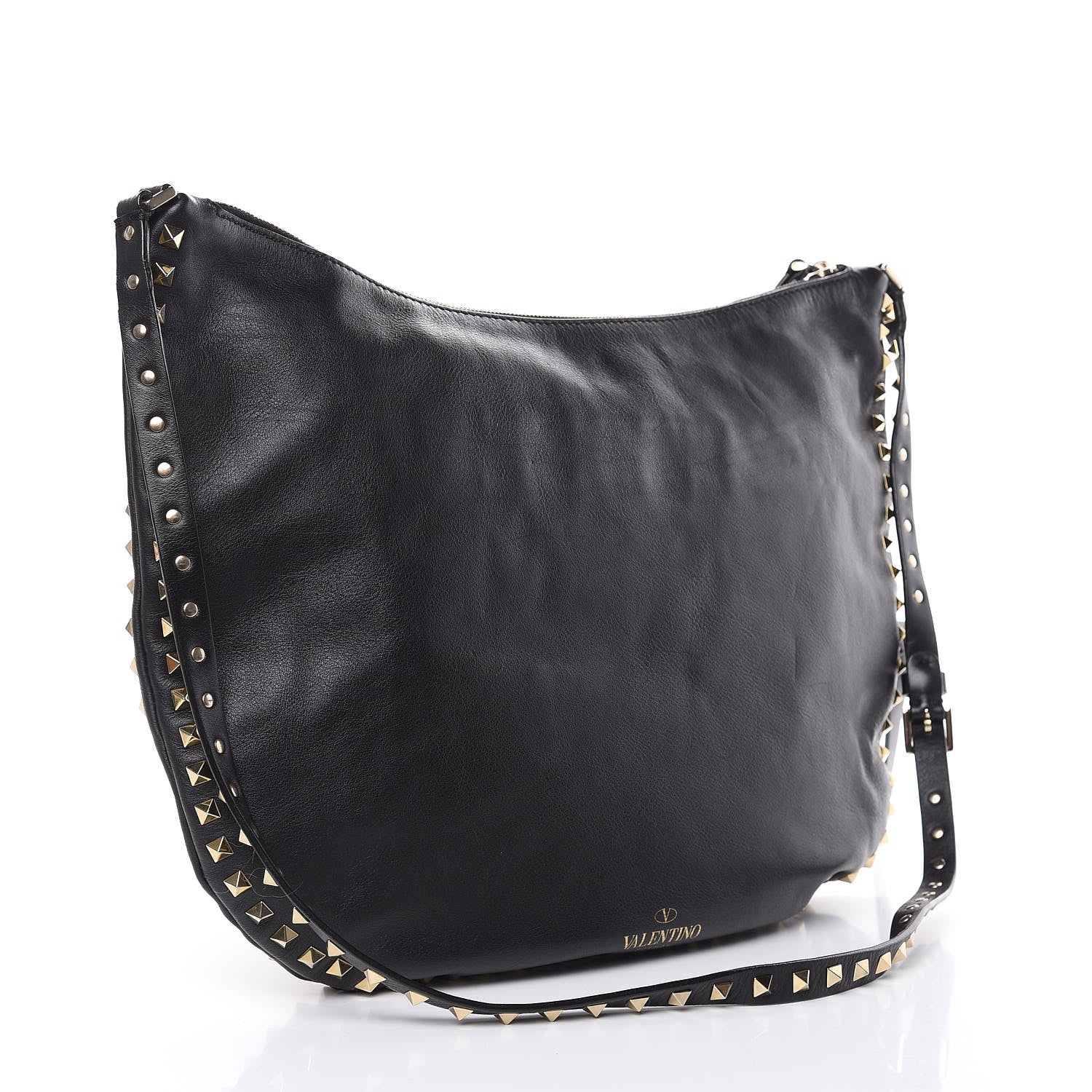 Valentino Garavani Vitello Rockstud Hobo Black 3 of 14