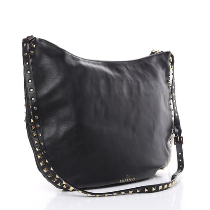 Valentino Garavani Vitello Rockstud Hobo Black 3 of 14