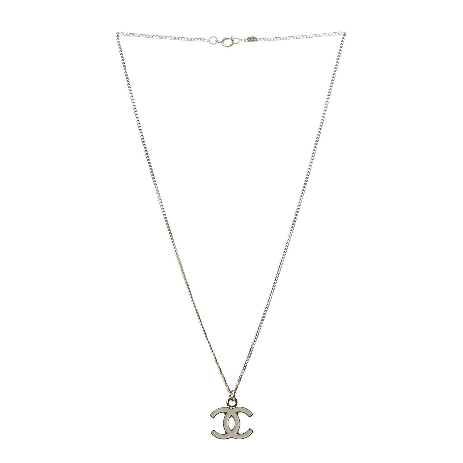 Chanel Enamel CC Pendant Necklace Beige 3 of 6