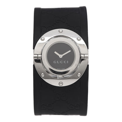 Gucci Stainless Steel Rubber 33mm Twirl Quartz Watch Black 1 of 4