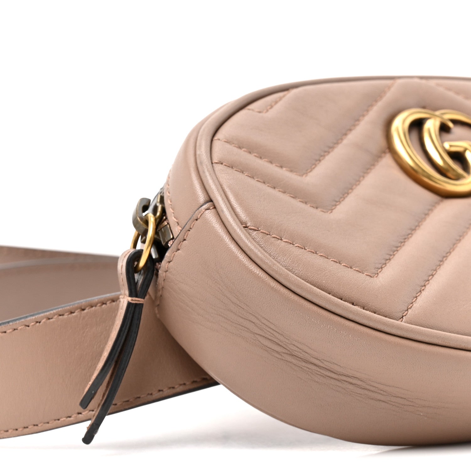 Gucci Calfskin Matelasse GG Marmont Belt Bag 95 38 95 38 Porcelain Rose 9 of 11