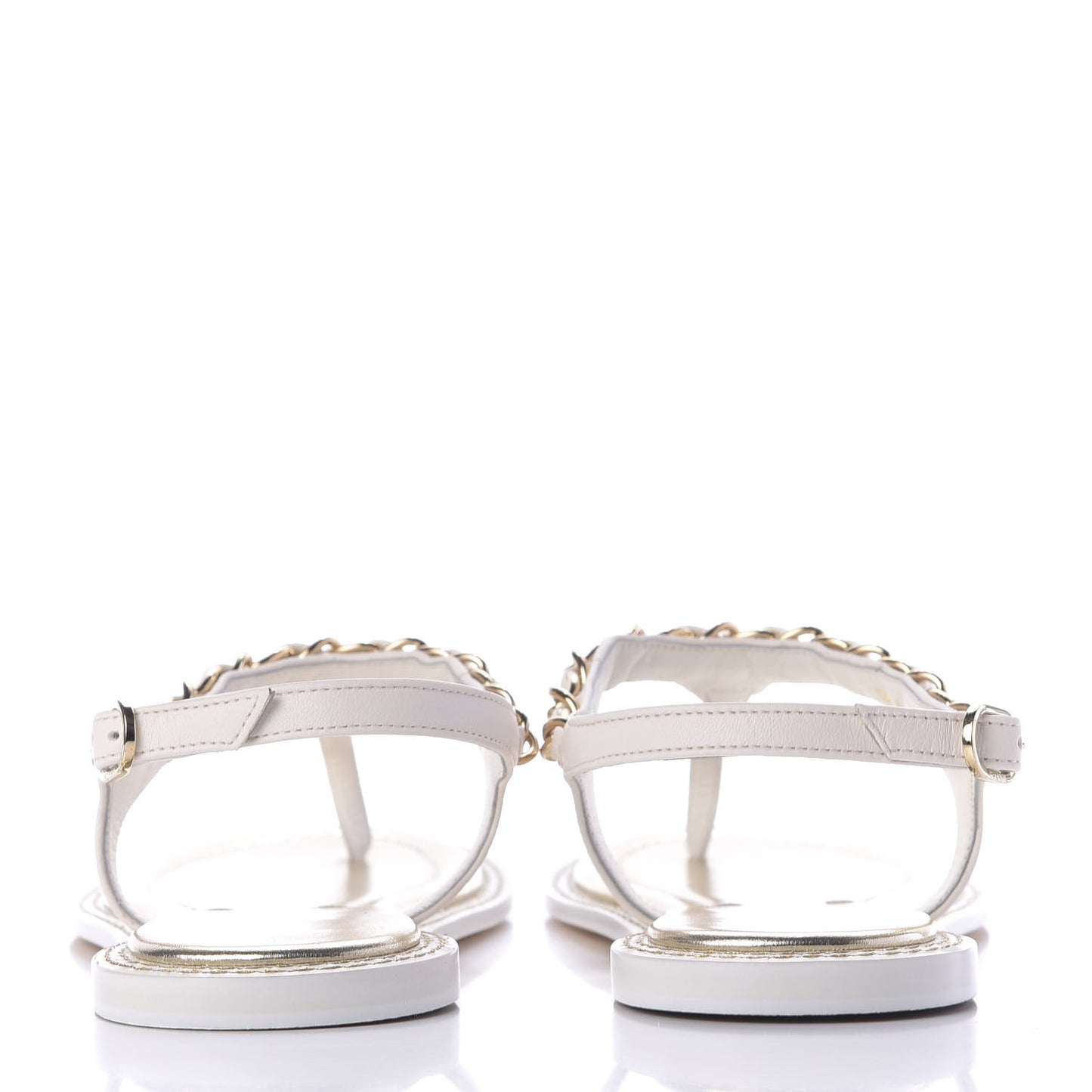Lambskin Thong Sandals 36.5 White