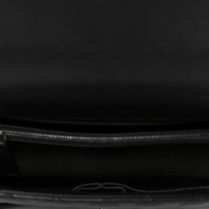 Chanel Caviar Lizard Quilted Medium Coco Handle Flap Black Burgundy 5 of 8