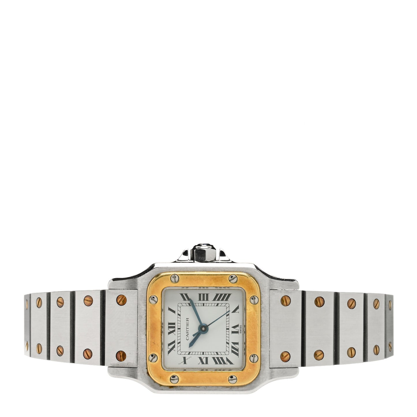 Stainless Steel 18K Yellow Gold 24mm Santos De Cartier Galbee Automatic Watch