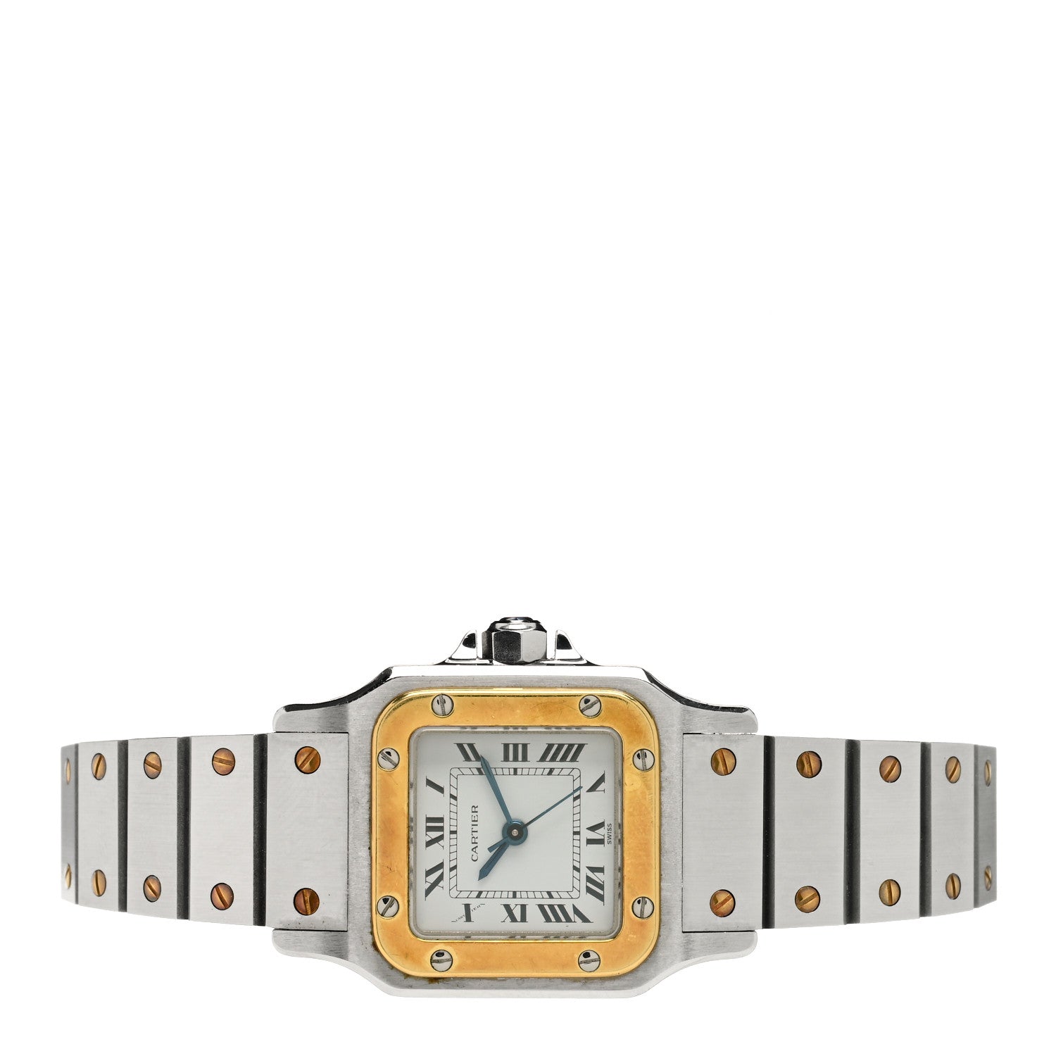 Cartier Stainless Steel 18K Yellow Gold 24mm Santos De Cartier Galbee Automatic Watch 2 of 5