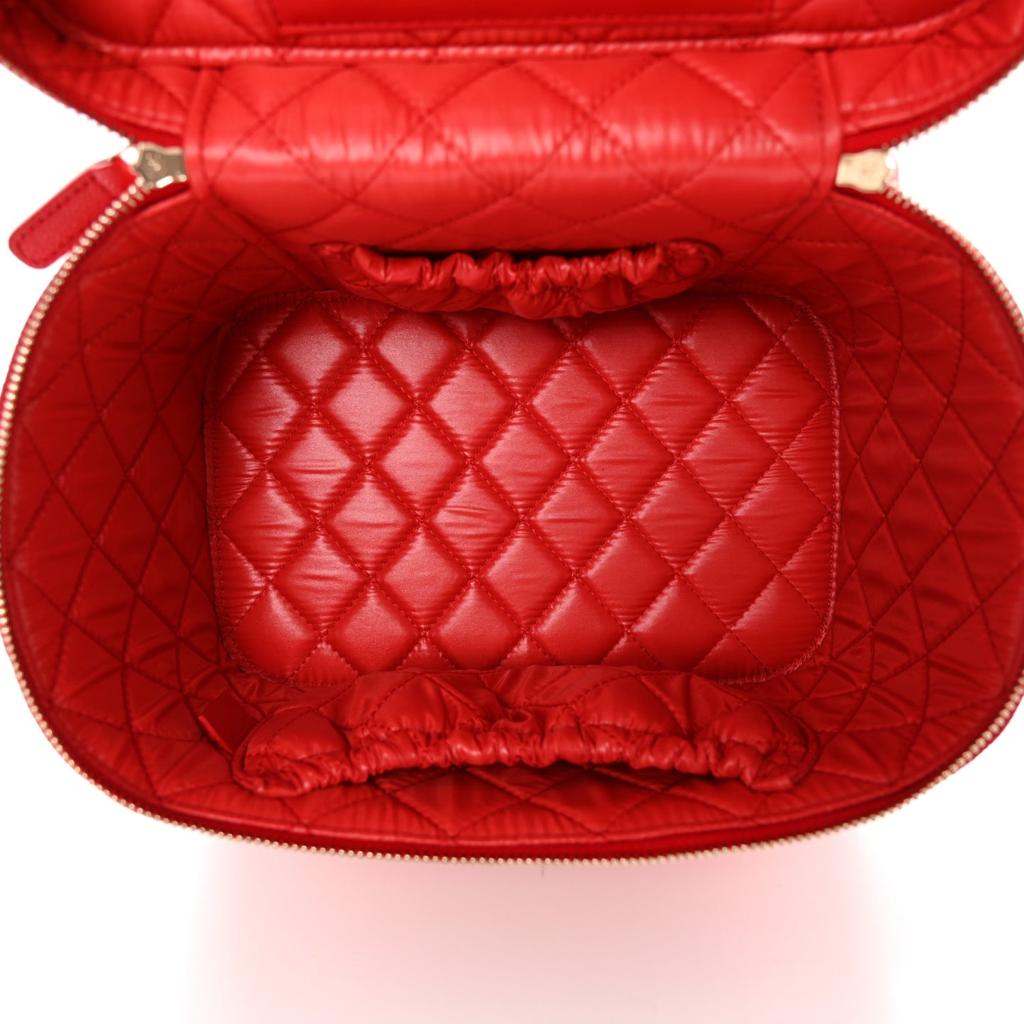 Caviar Quilted Large Vanity Pouch Red