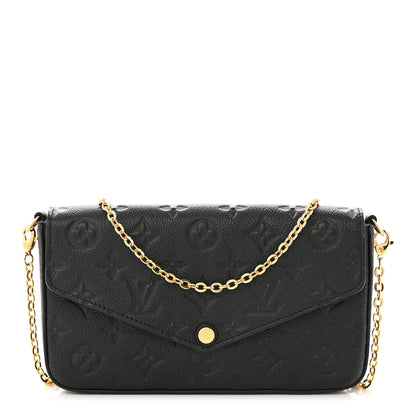 Louis Vuitton Empreinte Pochette Felicie Chain Wallet Black 1 of 9