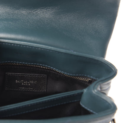 Saint Laurent Calfskin Y Quilted Monogram Toy Loulou Satchel Dark Turquoise 6 of 13