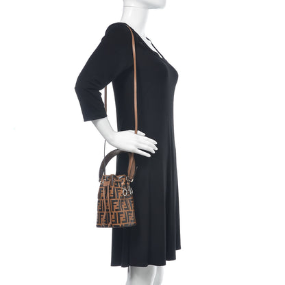 Fendi Vitello Liberty F is Fendi FF Embossed Mini Mon Tresor Bucket Bag Tobacco Black 2 of 9