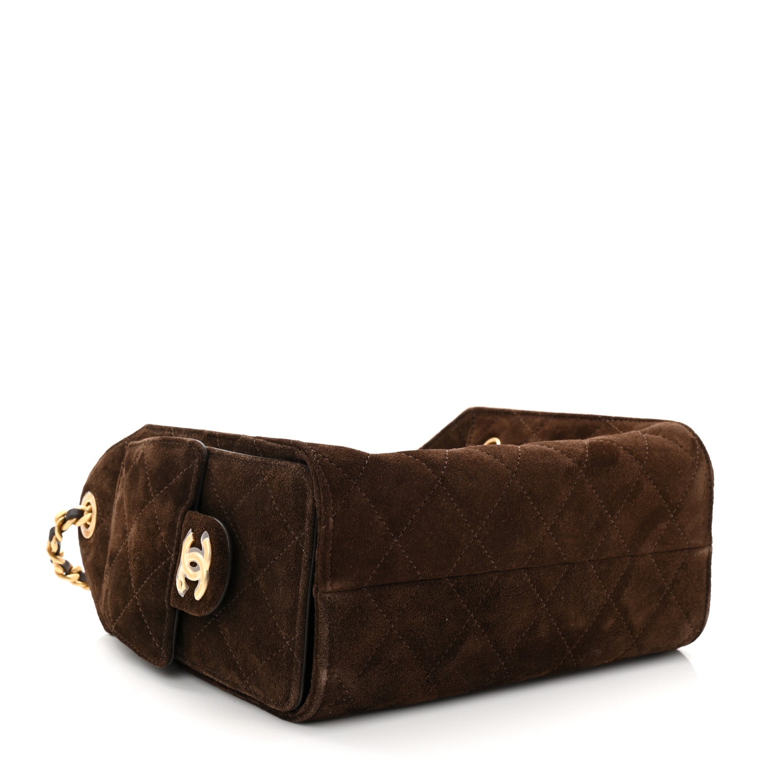 Chanel Suede Quilted Mini Chanel 25 Handbag Dark Brown 4 of 11
