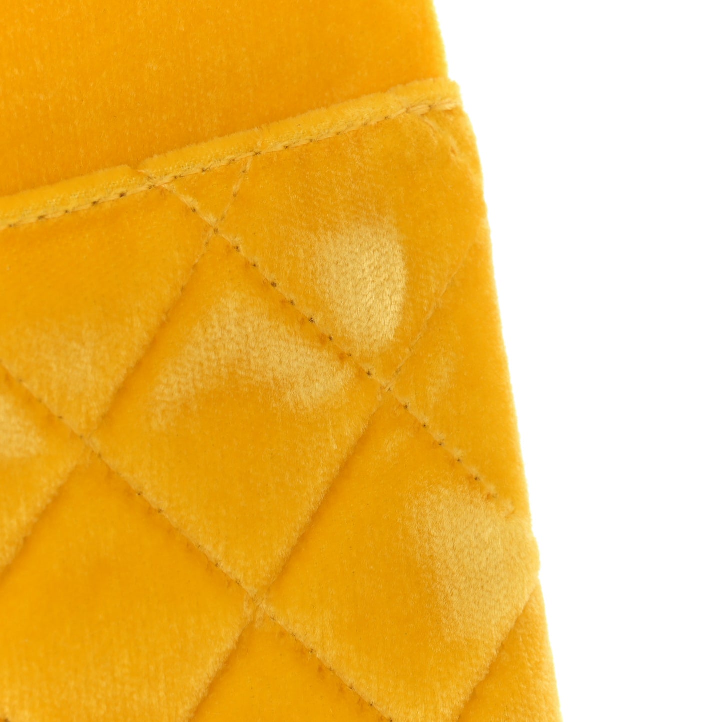 Velvet Quilted Medium Double Flap Yellow