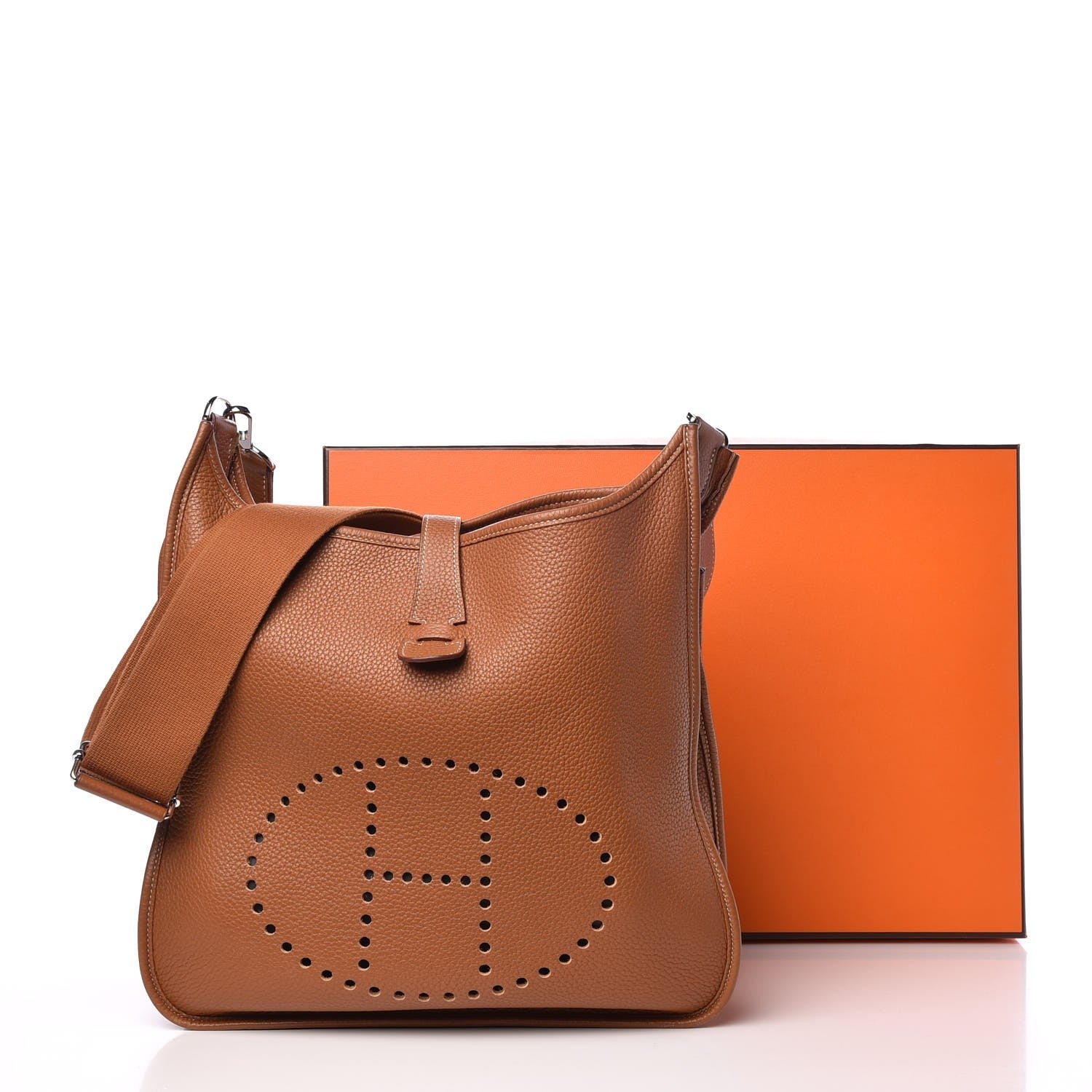 Hermes Taurillon Clemence Evelyne III GM Gold 10 of 10