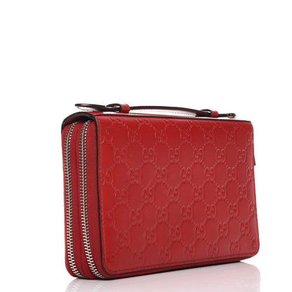 Gucci Guccissima Signature Travel Document Case Hibiscus Red 3 of 9