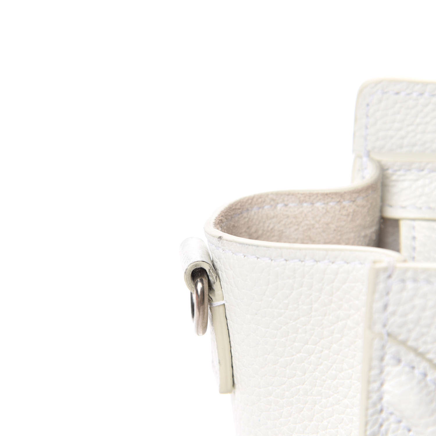 Celine Drummed Calfskin Nano Luggage White 13 of 15