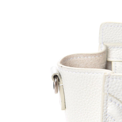 Celine Drummed Calfskin Nano Luggage White 13 of 15