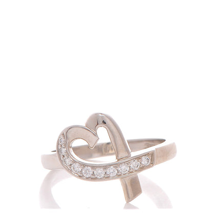 Tiffany 18K White Gold Diamond Paloma Picasso Loving Heart Ring 7.5 1 of 5