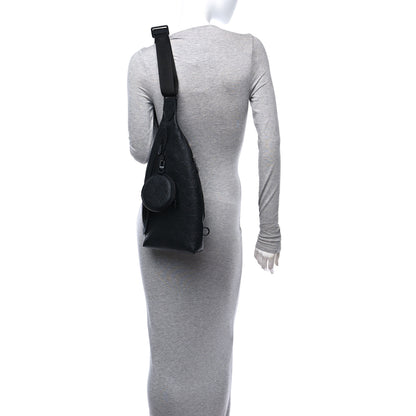 Louis Vuitton Calfskin Shadow Monogram Duo Slingbag Black 2 of 11