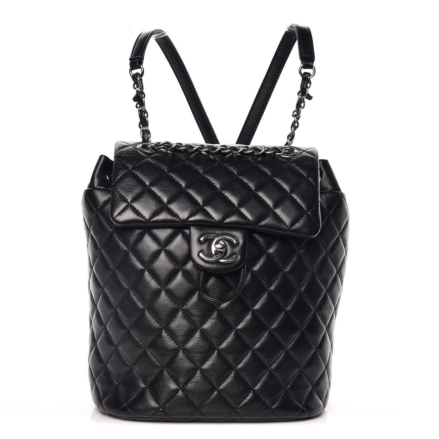 Lambskin Quilted Small Urban Spirit Backpack Black