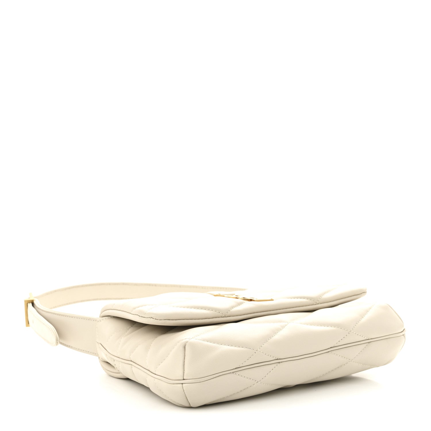 Saint Laurent Lambskin Quilted Le 57 Diamond Shoulder Bag Crema Soft 4 of 10