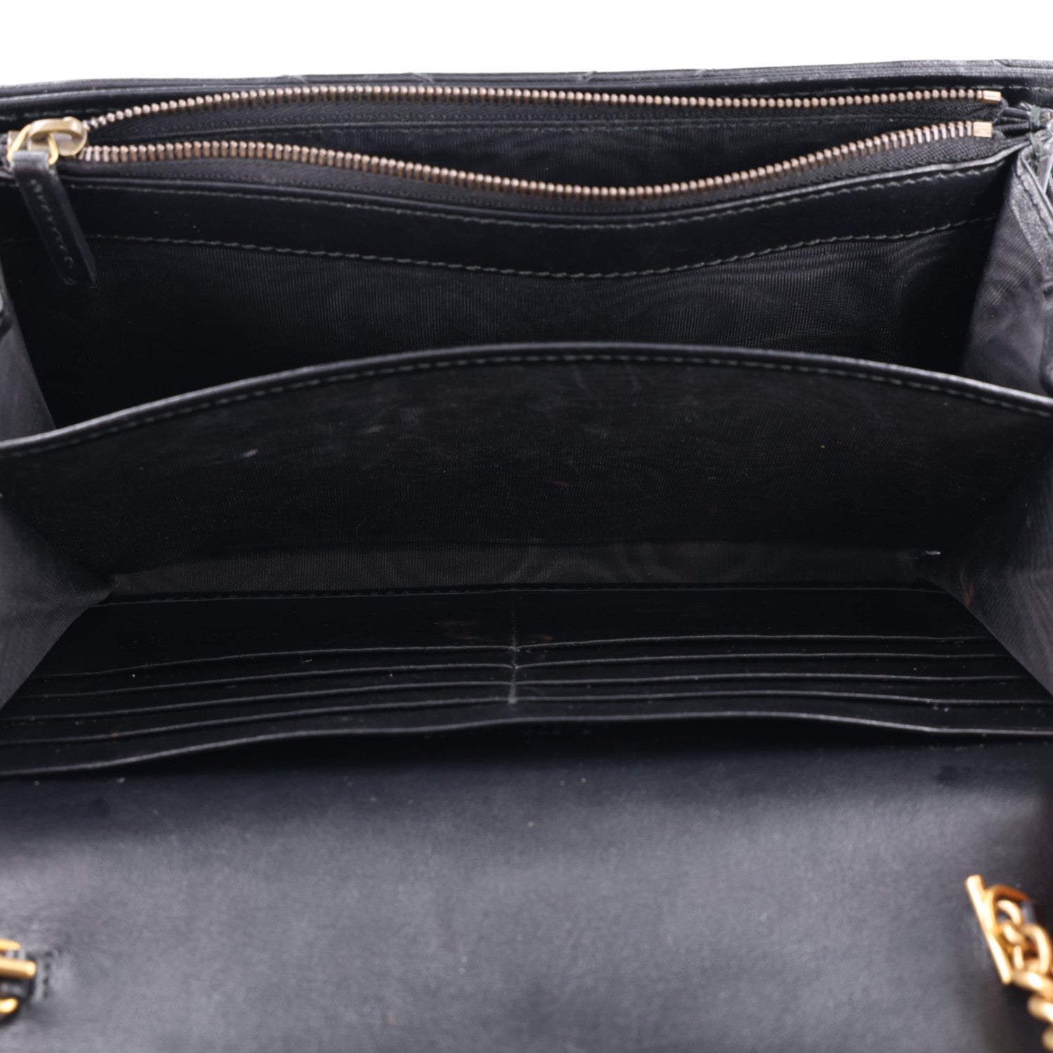 Gucci Calfskin Matelasse GG Marmont Chain Wallet Black 5 of 10