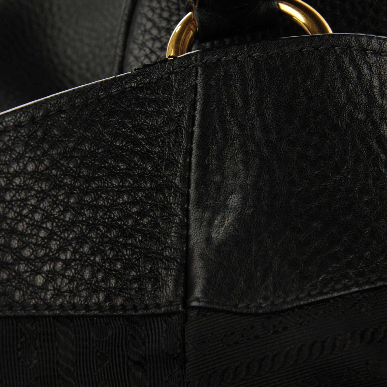 Prada Vitello Daino Pushlock Tote Black 9 of 9