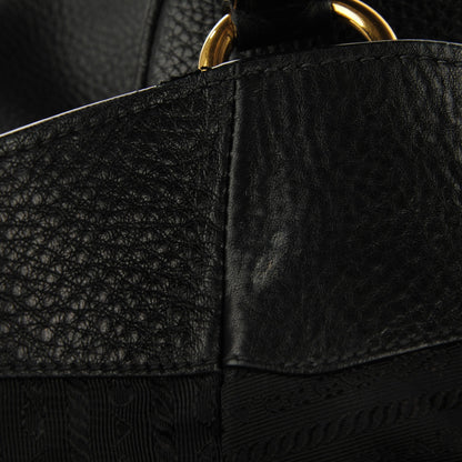 Prada Vitello Daino Pushlock Tote Black 9 of 9