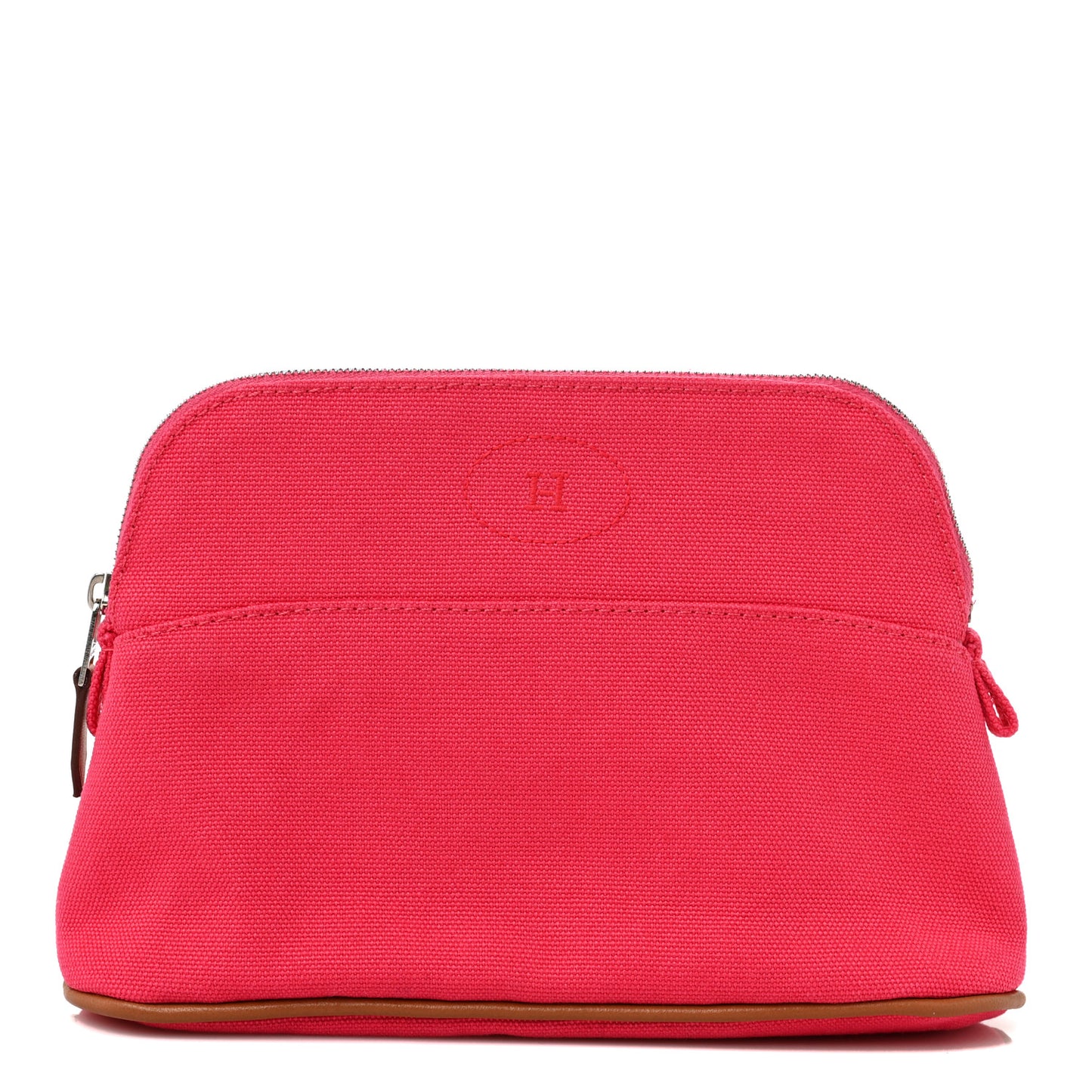Cotton Canvas Mini Bolide Travel Cosmetic Pouch Hibiscus