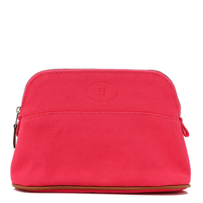 Hermes Cotton Canvas Mini Bolide Travel Cosmetic Pouch Hibiscus 1 of 8