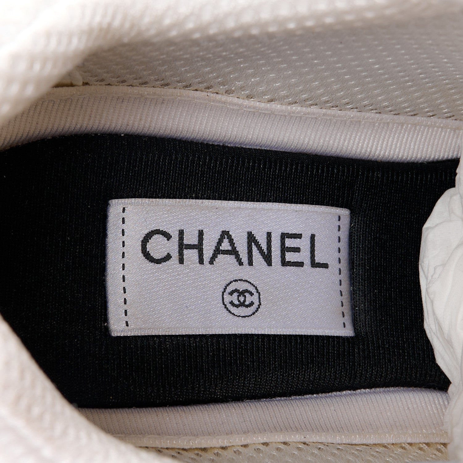 Chanel Fabric Laminated Calfskin Stretch CC Sneakers 41 White Gold Silver 7 of 9