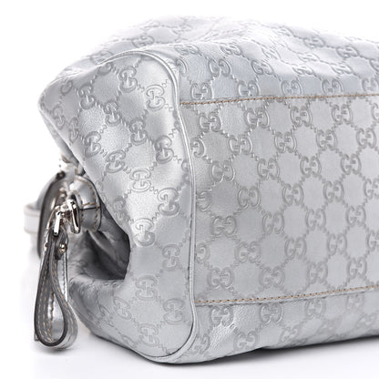 Gucci Metallic Guccissima Medium Sukey Boston Silver 5 of 11