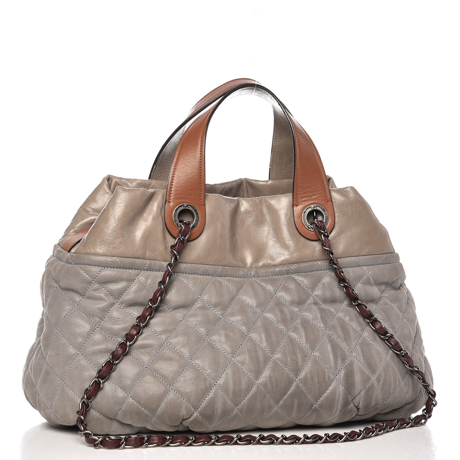 Chanel Iridescent Calfskin Quilted Small In The Mix Tote Grey 3 of 13