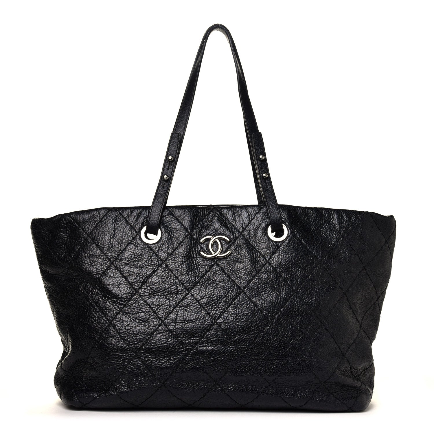 Chanel Glazed Calfskin Large On The Road Tote Black 1 of 5