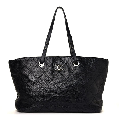 Chanel Glazed Calfskin Large On The Road Tote Black 1 of 5