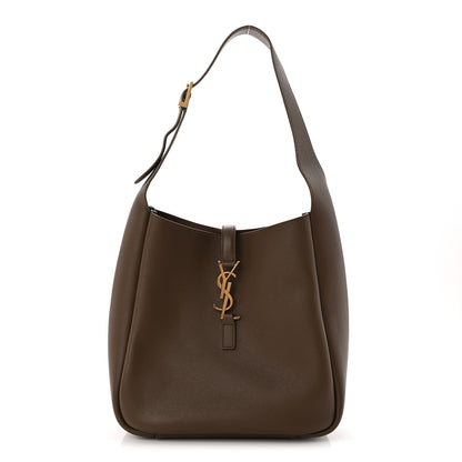 Saint Laurent Smooth Calfskin Small Le 5 A 7 Soft Hobo New Pecan Brown 1 of 10