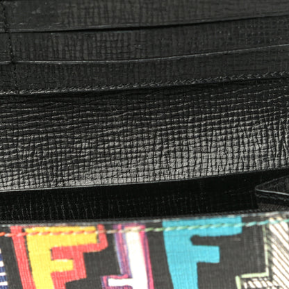 Fendi Zucca Spalmati FF Multicolor Continental Wallet Black 12 of 14