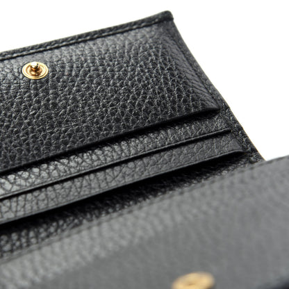 Gucci Pebbled Calfskin Butterfly Card Case Black 6 of 8