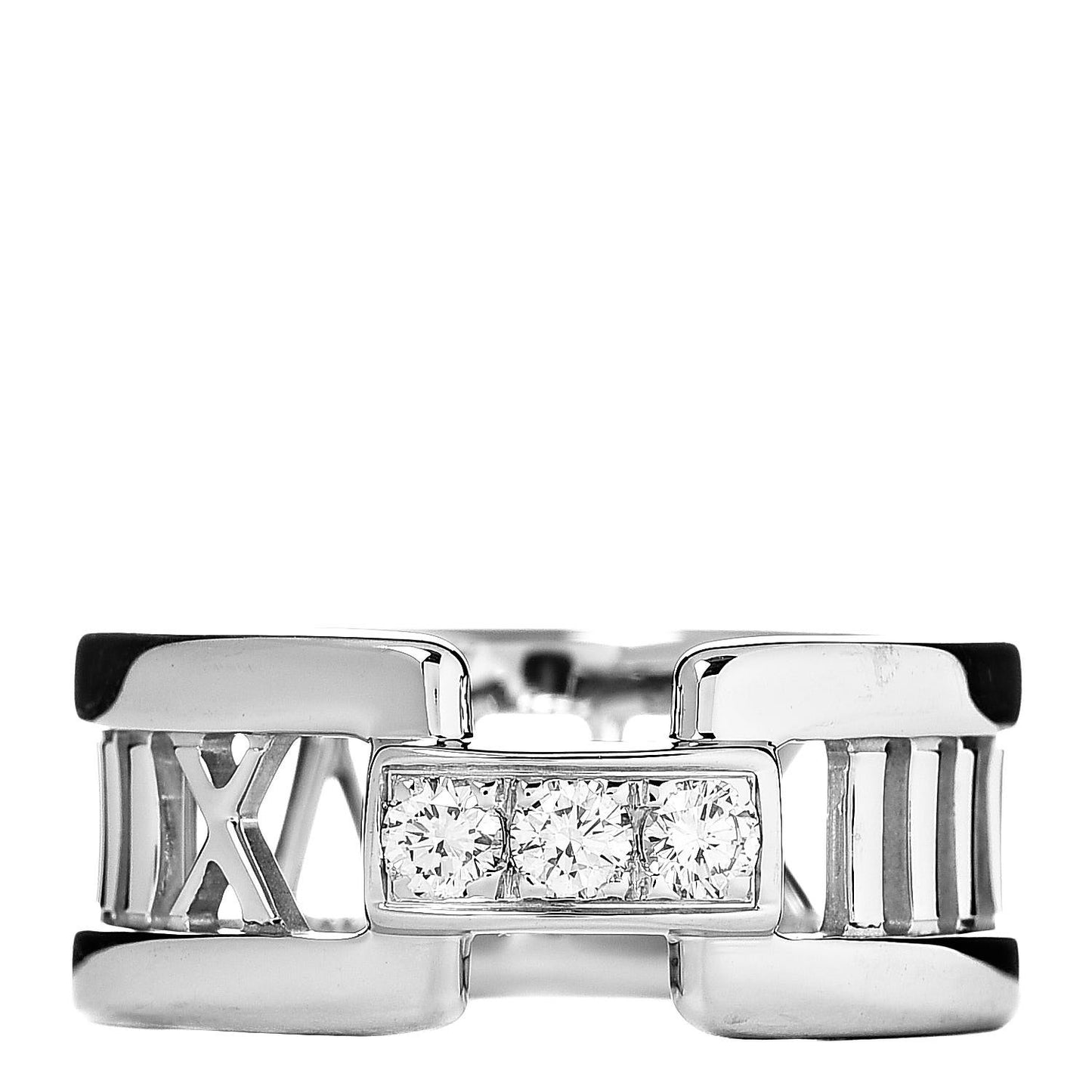 18K White Gold Diamond Open Atlas Ring 53 6.5
