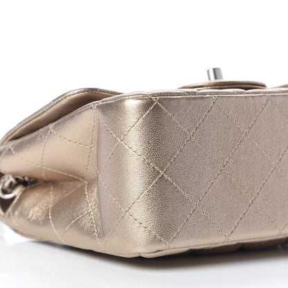 Chanel Metallic Lambskin Quilted Mini Square Flap Light Gold 5 of 10
