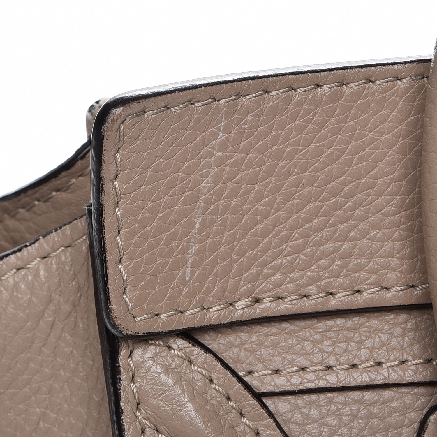 Celine Drummed Calfskin Nano Luggage Dune 13 of 18