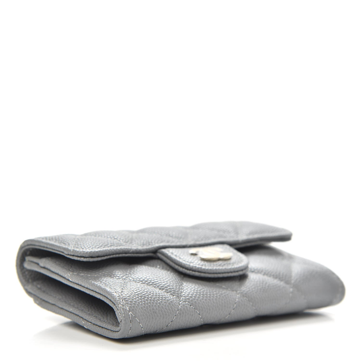 Chanel Caviar Quilted Flap Card Holder Wallet Dark Grey 6 of 18