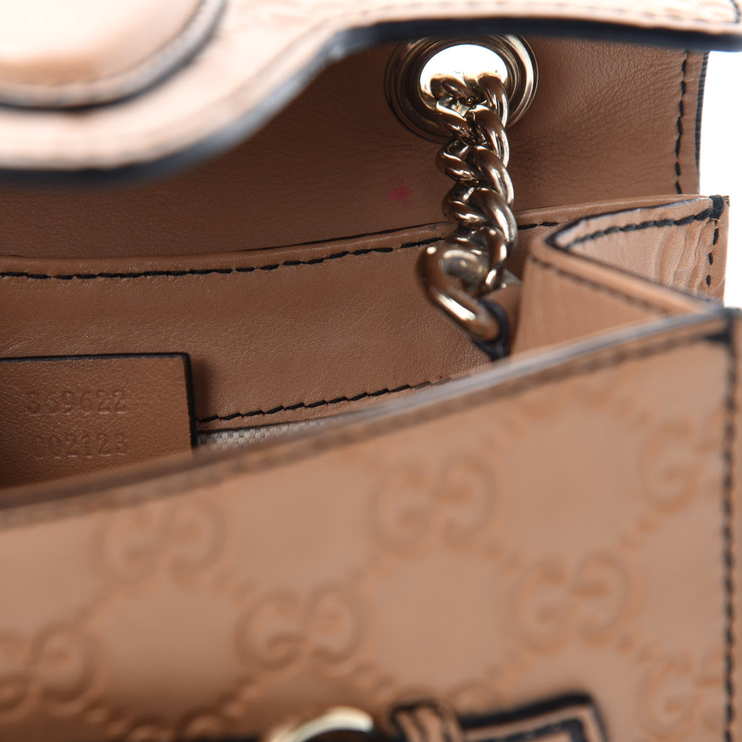 Gucci Guccissima Mini Emily Chain Shoulder Bag Camelia 13 of 14